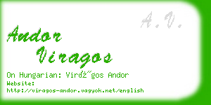 andor viragos business card